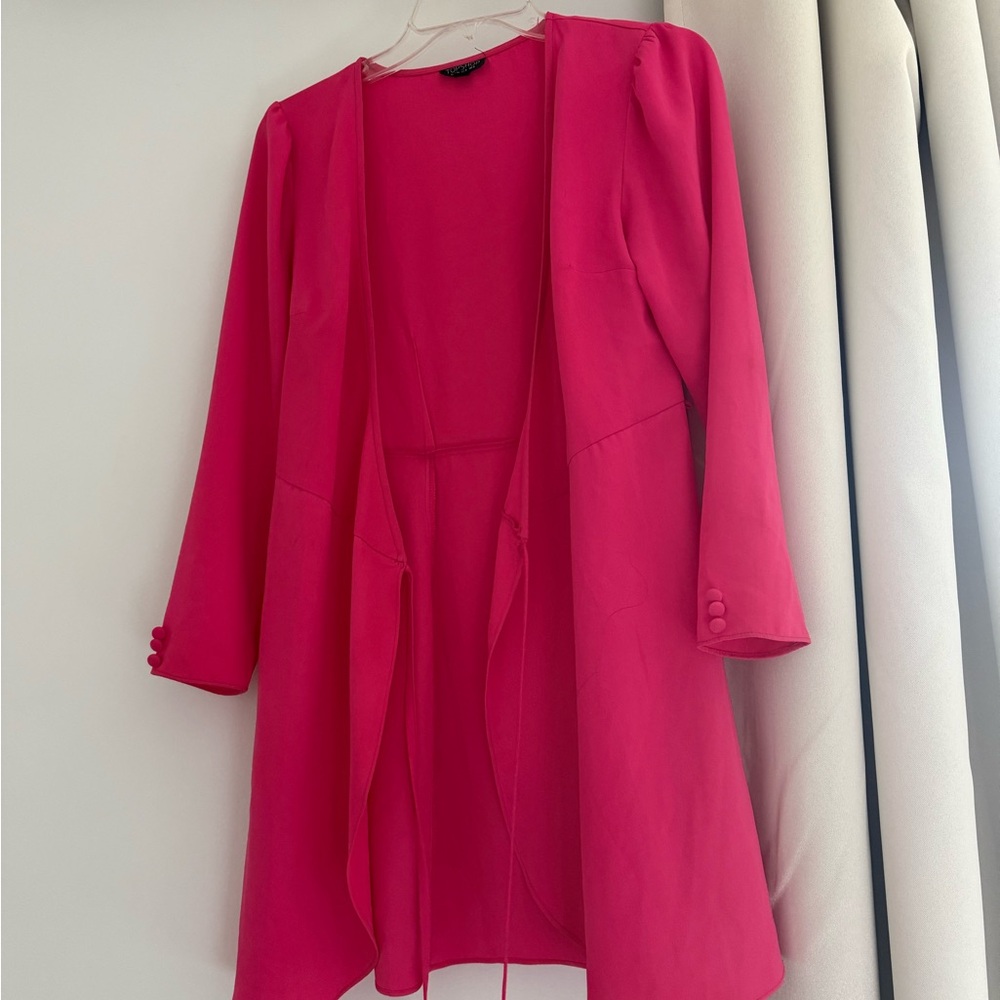 Topshop Hot Pink Longline Blazer